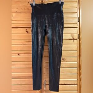 SPANX Faux Leather Liquid Leggings, Size L Petite